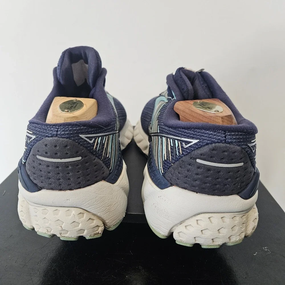 Brooks Adrenaline GTS 19 Running Shoes Womens 8.5 D Wide Blue Sneakers